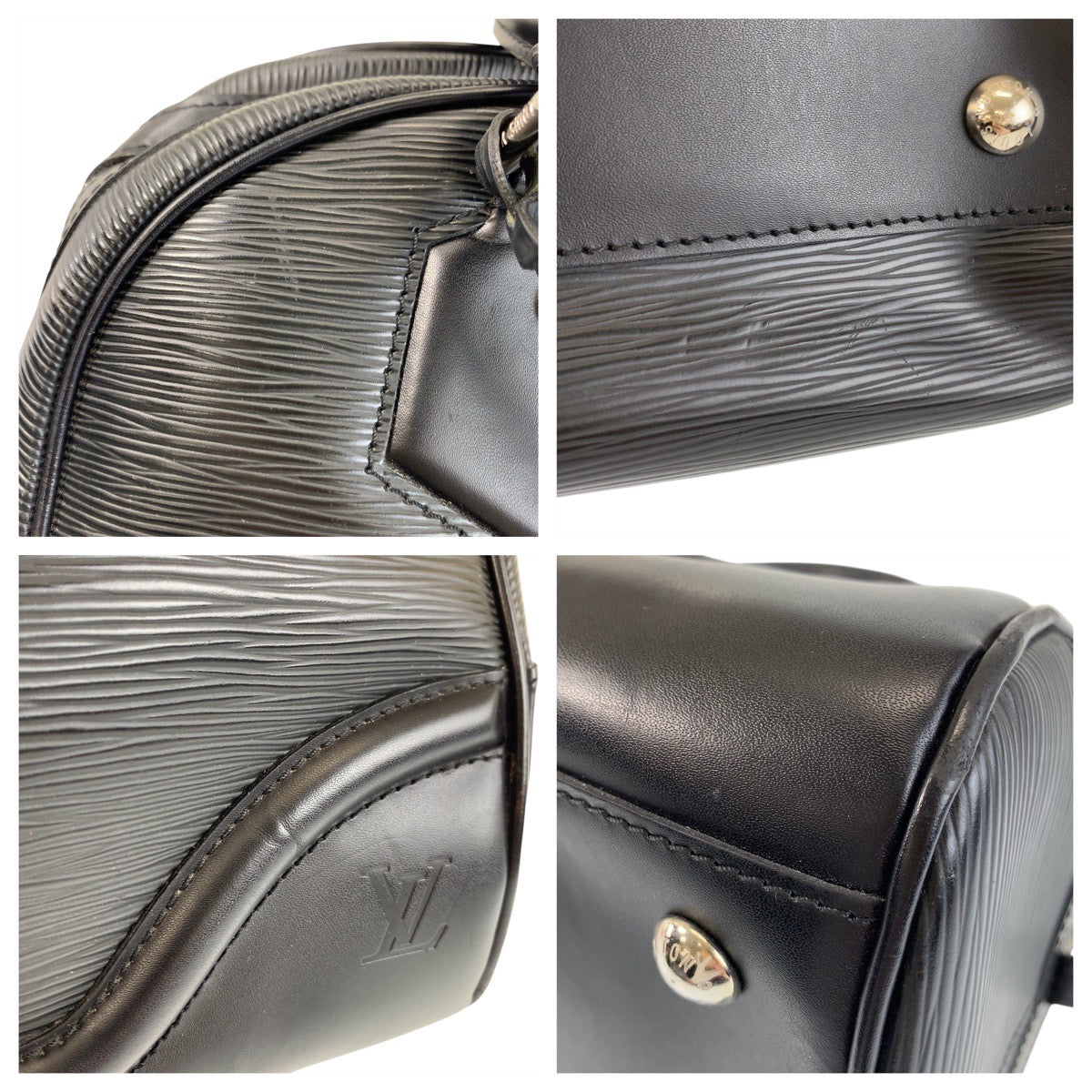LOUIS VUITTON Handbag M59312 leather Black SilverMetal Handbag Shoulder Bag Epi Bowling Montaigne GM Women Used Authentic