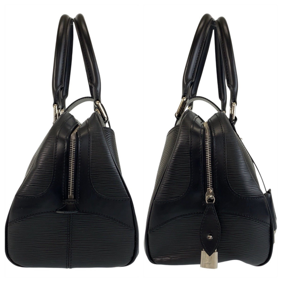 LOUIS VUITTON Handbag M59312 leather Black SilverMetal Handbag Shoulder Bag Epi Bowling Montaigne GM Women Used Authentic