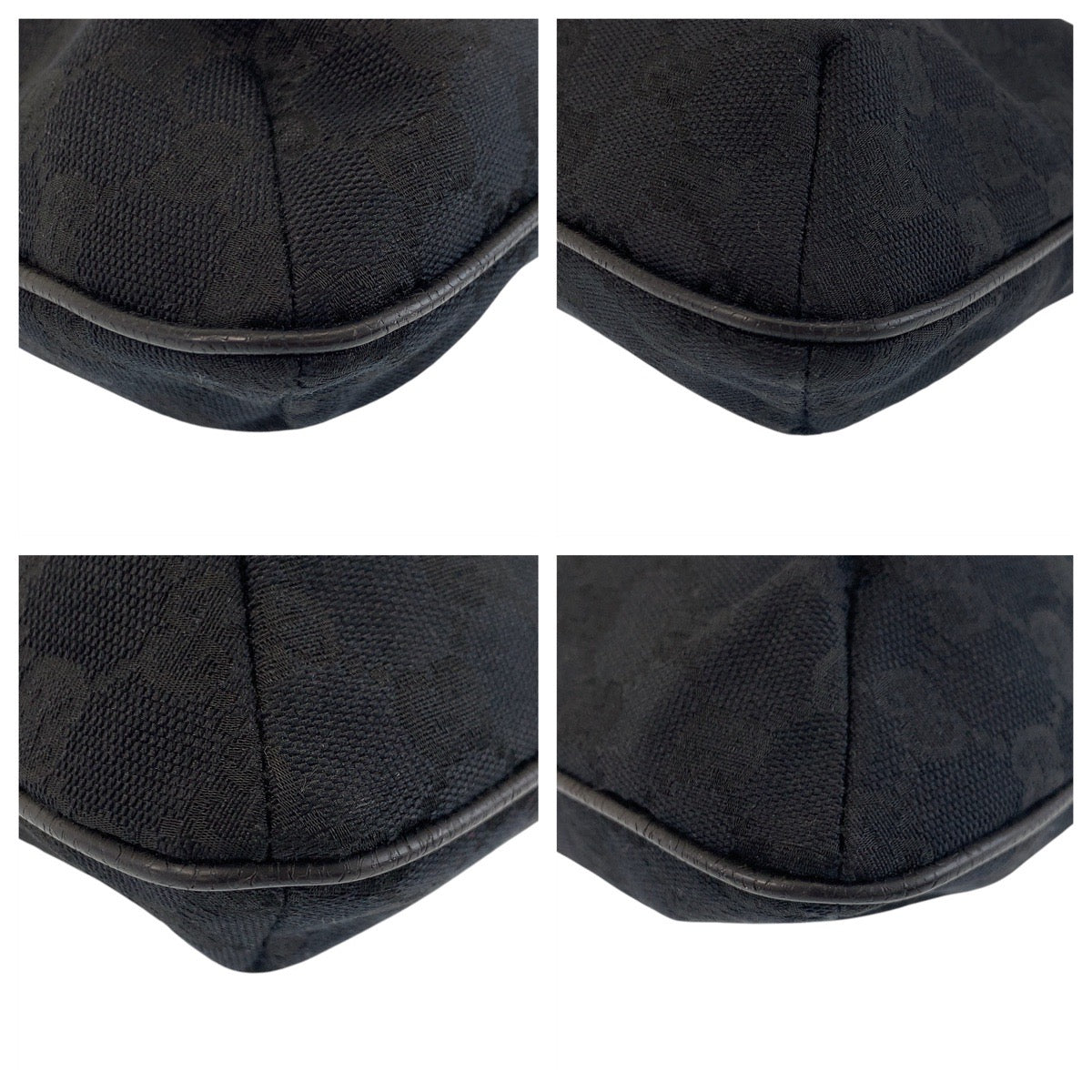GUCCI Shoulder Bag 189749 GG canvas Black black Shoulder Bag pochette Sherry line Women Used Authentic