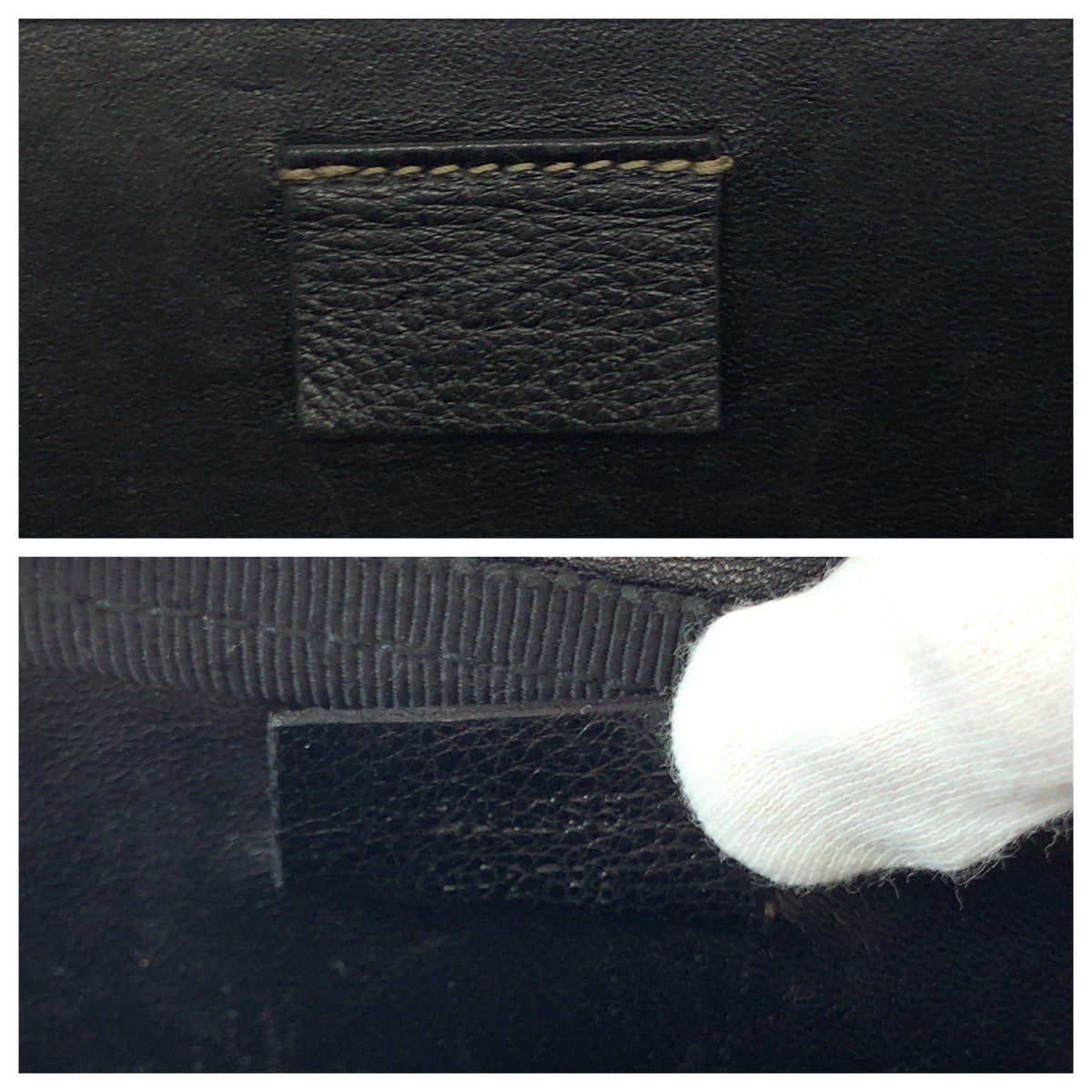 GUCCI Clutch bag 201755 leather Black GoldMetal Clutch bag business bag Guccisima mens Used Authentic