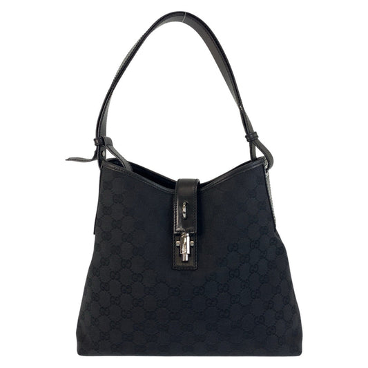 GUCCI Shoulder Bag 110291 GG canvas, leather Black SilverMetal Hobo Shoulder Bag New Jackie Women Used Authentic