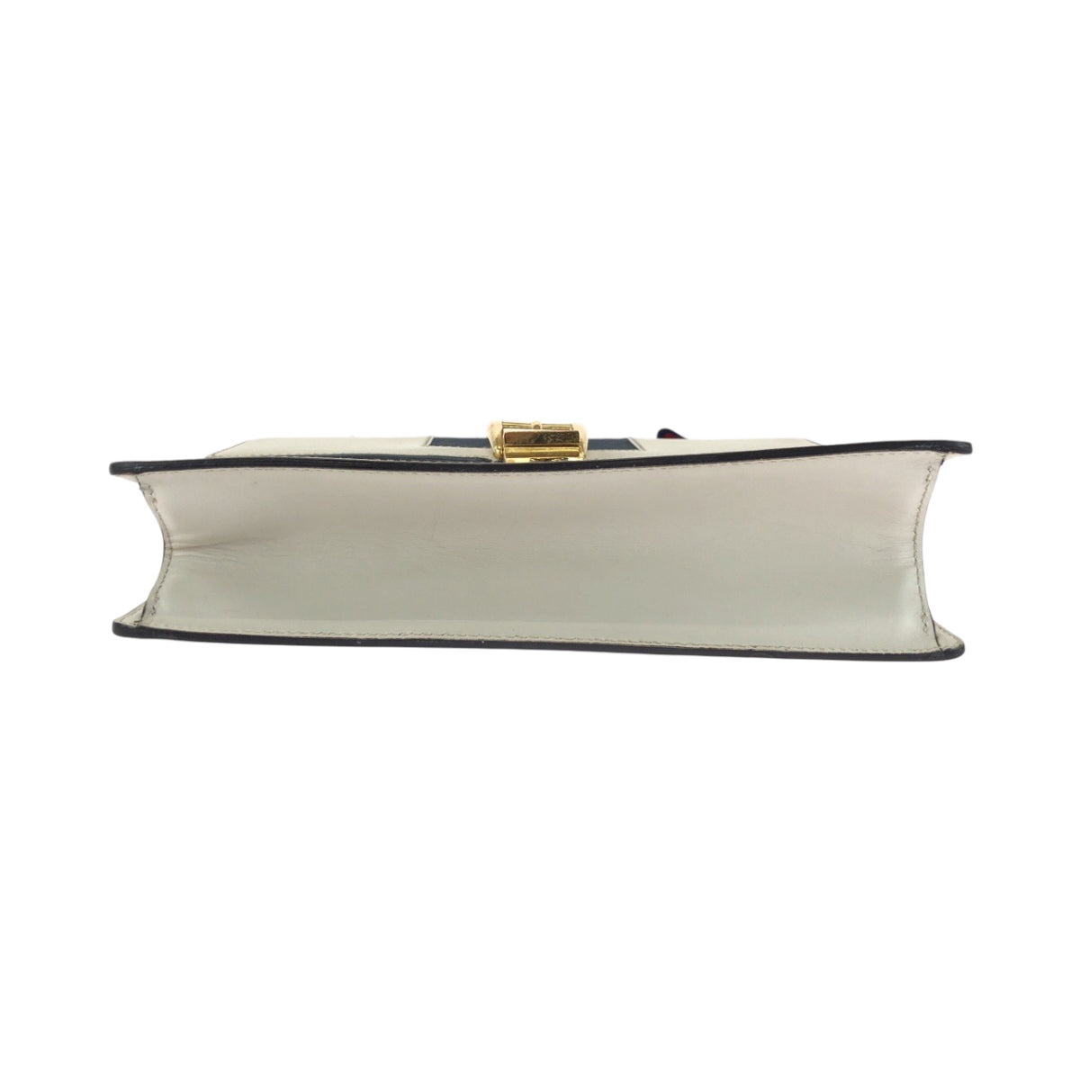 GUCCI Shoulder Bag 421882 leather White Green Red Gold Metal Shoulder Bag Shoulder Bag Sherry line Silvi Women Used Authentic