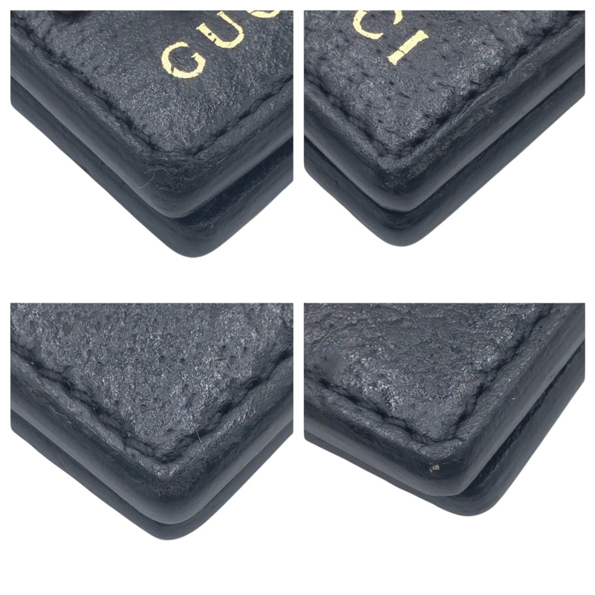 GUCCI Money clip leather black black gold Money Clip Unisex Animalie Bee mens Used Authentic