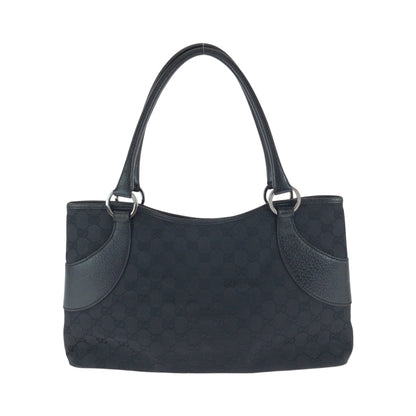 GUCCI Tote Bag 113015 GG canvas Black SilverMetal Tote Bag handbag Women Used Authentic