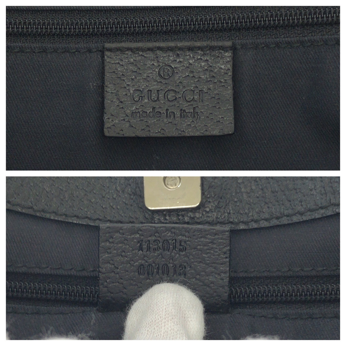 GUCCI Tote Bag 113015 GG canvas Black SilverMetal Tote Bag handbag Women Used Authentic