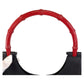 GUCCI Shoulder Bag 001 3761 leather Black black red Bamboo Women Used Authentic
