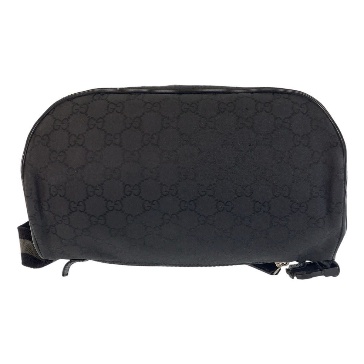GUCCI Sling bag 449182 GG canvas Black SilverMetal Sling bag Bum bag mens Used Authentic