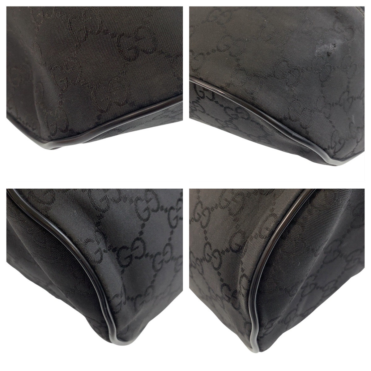 GUCCI Sling bag 449182 GG canvas Black SilverMetal Sling bag Bum bag mens Used Authentic