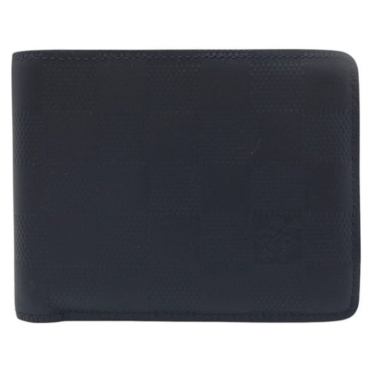 LOUIS VUITTON Bifold Wallet N63123 PVC Navy Cosmos Damier Anfini Portefeuille Multripru