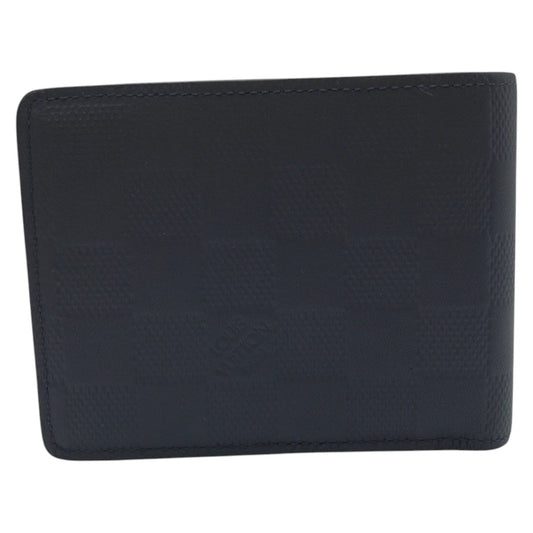 LOUIS VUITTON Bifold Wallet N63123 PVC Navy Cosmos Damier Anfini Portefeuille Multripru