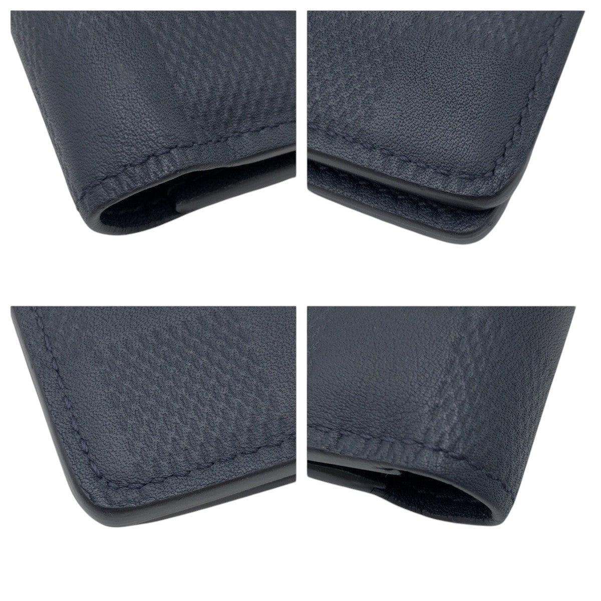 LOUIS VUITTON Bifold Wallet N63123 PVC Navy Cosmos Damier Anfini Portefeuille Multripru