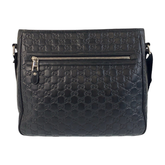 GUCCI Shoulder Bag 322080 leather Black SilverMetal Shoulder Bag Messenger bag Shelly line Guccisima mens Used Authentic