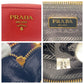 PRADA Shoulder Bag leather Red Gold Metal