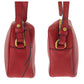 PRADA Shoulder Bag leather Red Gold Metal
