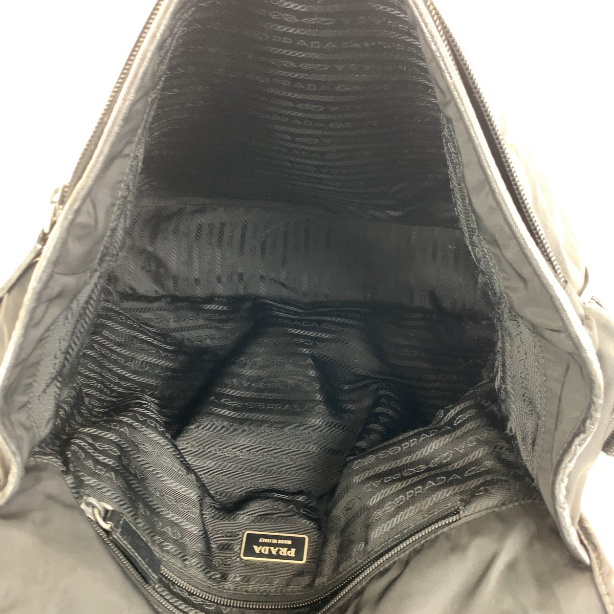 PRADA Shoulder Bag Nylon, Leather Black SilverMetal Shoulder Bag Messenger Bag Unisex Testo Saffiano Triangle With logo Women Used Authentic