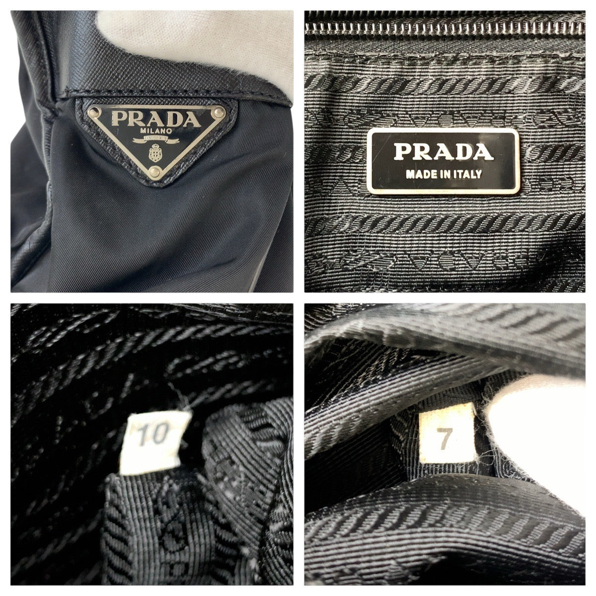 PRADA Shoulder Bag Nylon, Leather Black SilverMetal Shoulder Bag Messenger Bag Unisex Testo Saffiano Triangle With logo Women Used Authentic