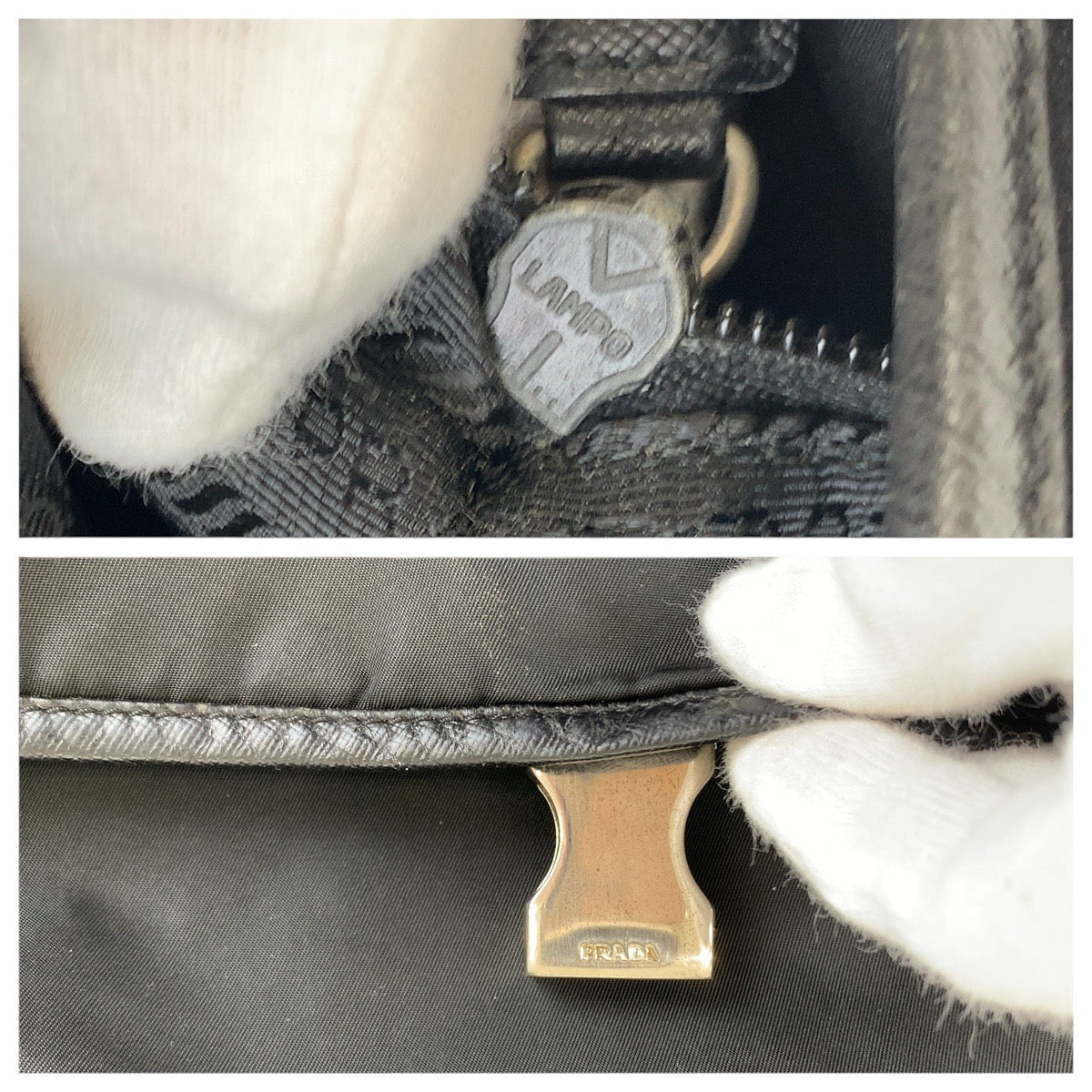 PRADA Shoulder Bag Nylon, Leather Black SilverMetal Shoulder Bag Messenger Bag Unisex Testo Saffiano Triangle With logo Women Used Authentic