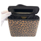 LOEWE Handbag PVC, enamel Brown Black Gold Metal Handbag vanity bag Leopard Women Used Authentic