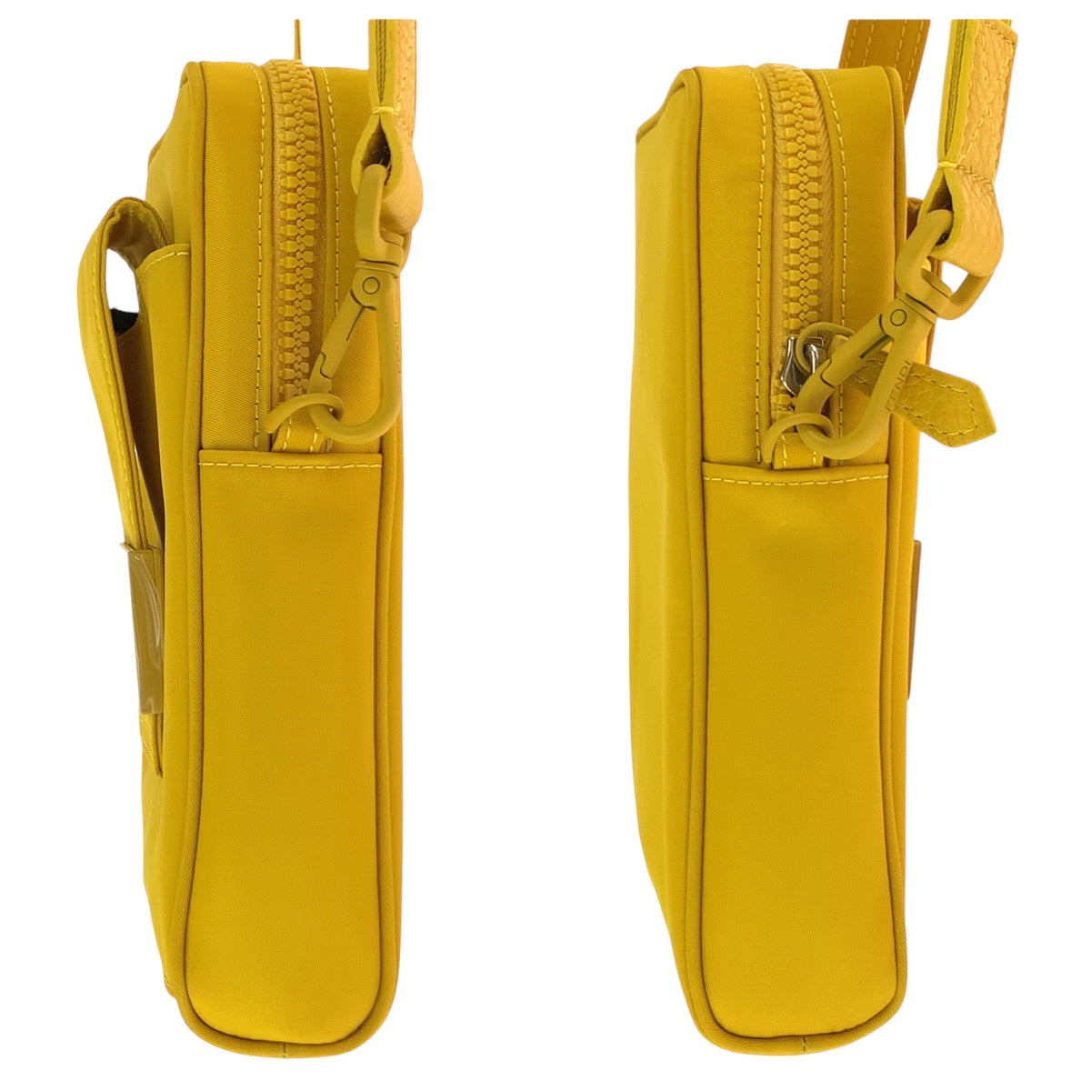 FENDI Shoulder Bag 7AS056 AG0P Nylon Yellow YellowMetal Shoulder Bag pochette logo Women Used Authentic