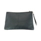 PRADA Clutch bag leather Black SilverMetal Clutch bag business bag Vitello City Triangle With logo mens Used Authentic
