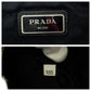 PRADA Clutch bag leather Black SilverMetal Clutch bag business bag Vitello City Triangle With logo mens Used Authentic