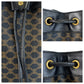 CELINE Shoulder Bag MC96 PVC, Leather Brown Black Gold Metal Drawstring Shoulder Bag Macadam Women Used Authentic
