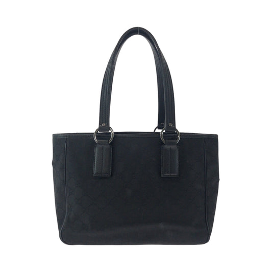 GUCCI Tote Bag 113019 GG canvas Black SilverMetal Tote Bag Shoulder Bag Women Used Authentic