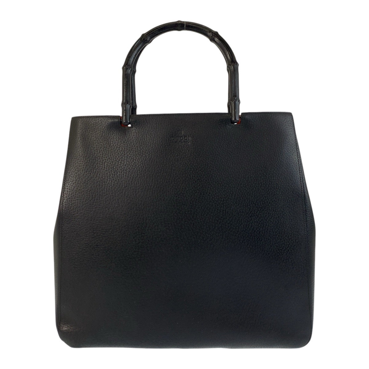 GUCCI Handbag 002 1059 Leather, Bamboo Black black red Bamboo Women Used Authentic