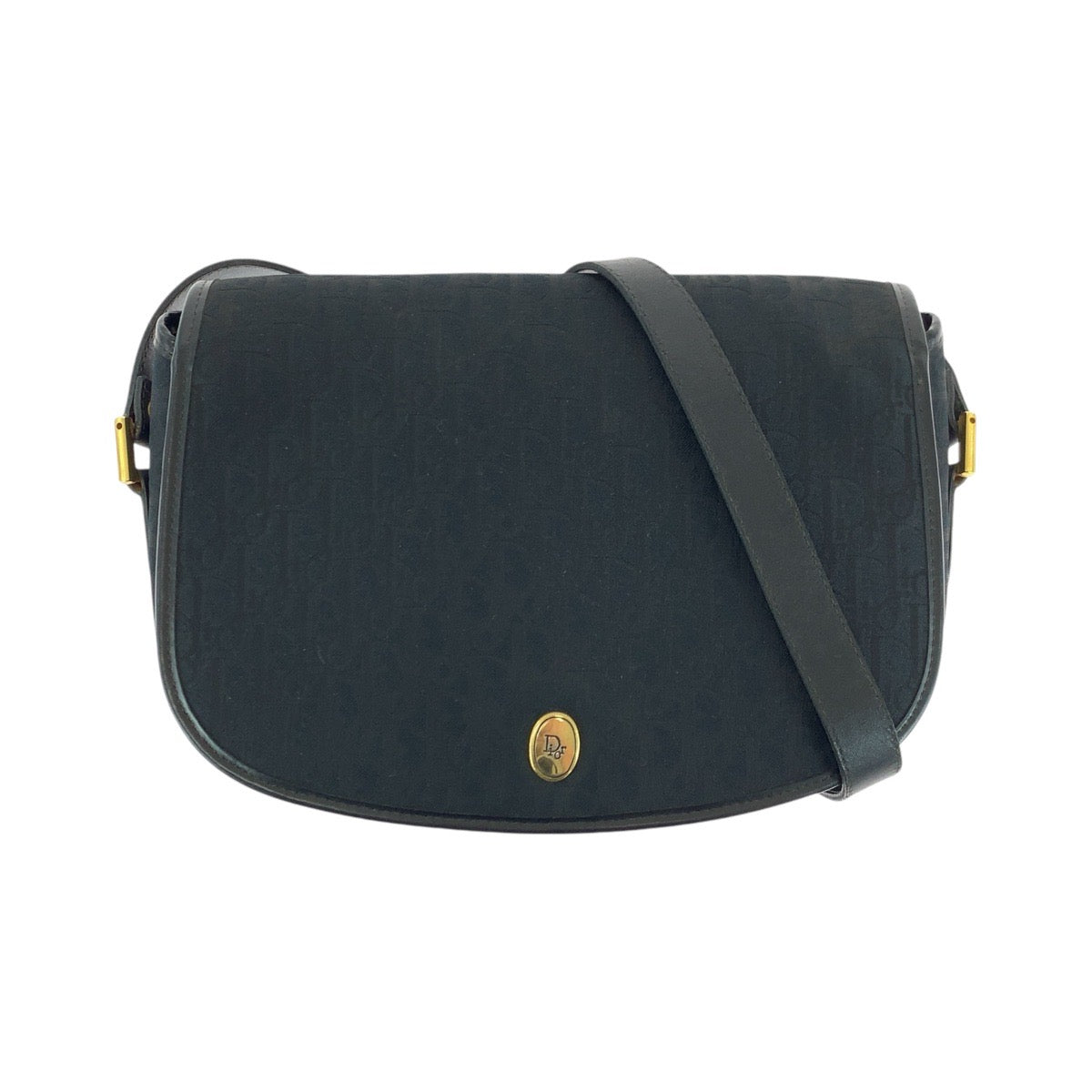 Dior Shoulder Bag Canvas, Leather Black GoldMetal Shoulder Bag pochette Trotter Women Used Authentic