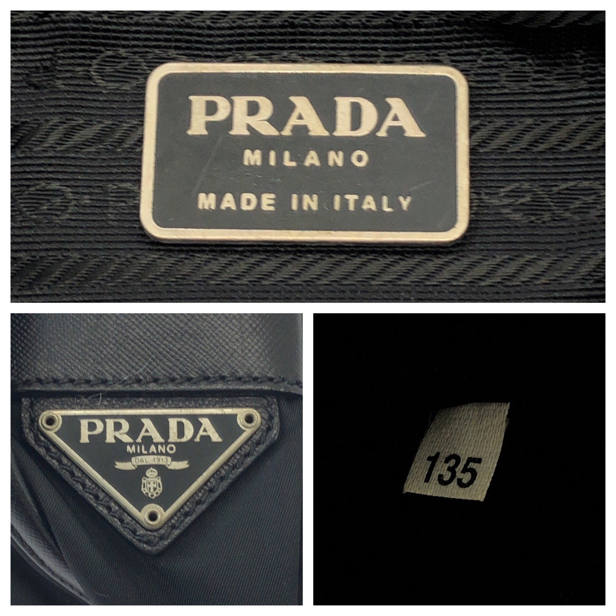 PRADA Shoulder Bag Nylon Black SilverMetal Shoulder Bag Messenger bag Test Triangle With logo mens Used Authentic