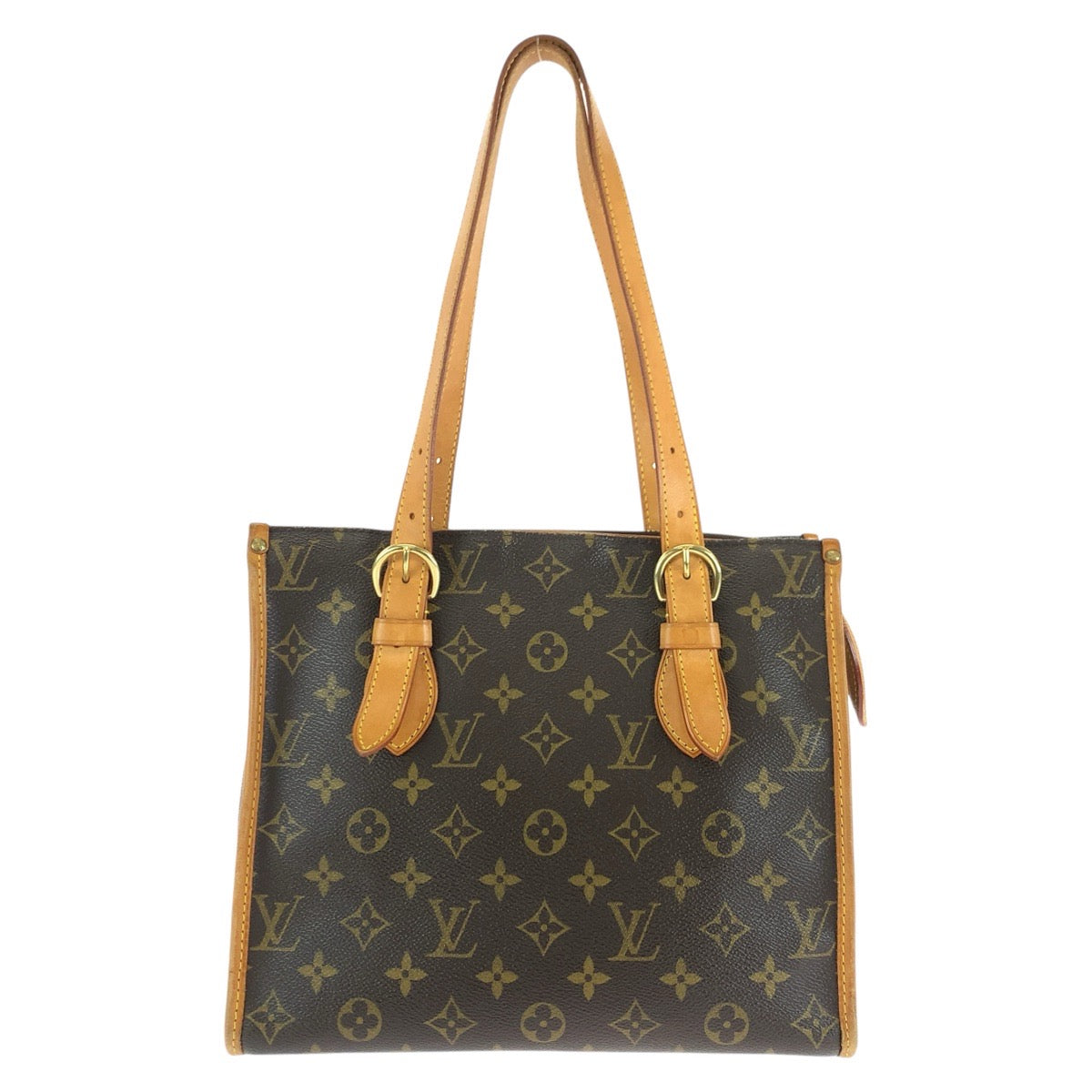 LOUIS VUITTON Tote Bag M40007 PVC Brown Gold Metal Monogram Popan cool o