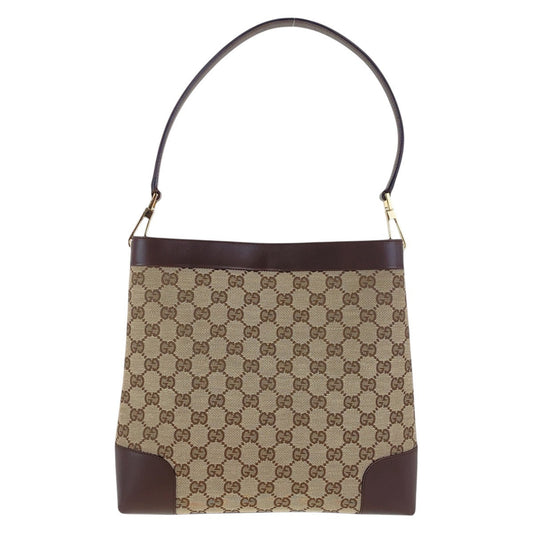 GUCCI Shoulder Bag 001 4231 1705 GG canvas, leather Beige Brown Gold Metal Shoulder Bag handbag Women Used Authentic