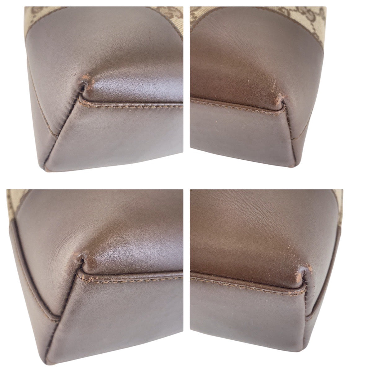 GUCCI Shoulder Bag 001 4231 1705 GG canvas, leather Beige Brown Gold Metal Shoulder Bag handbag Women Used Authentic