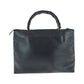 GUCCI Tote Bag 002 2122 0507 leather Black GoldMetal Tote Bag Shoulder Bag Bamboo Women Used Authentic
