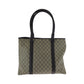 GUCCI Tote Bag 415288 GG Supreme Canvas Beige Dark Brown SilverMetal Tote Bag Shoulder Bag Women Used Authentic