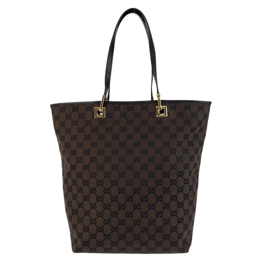 GUCCI Tote Bag 002 1098 GG canvas, leather Brown Gold Metal Tote Bag Shoulder Bag Women Used Authentic
