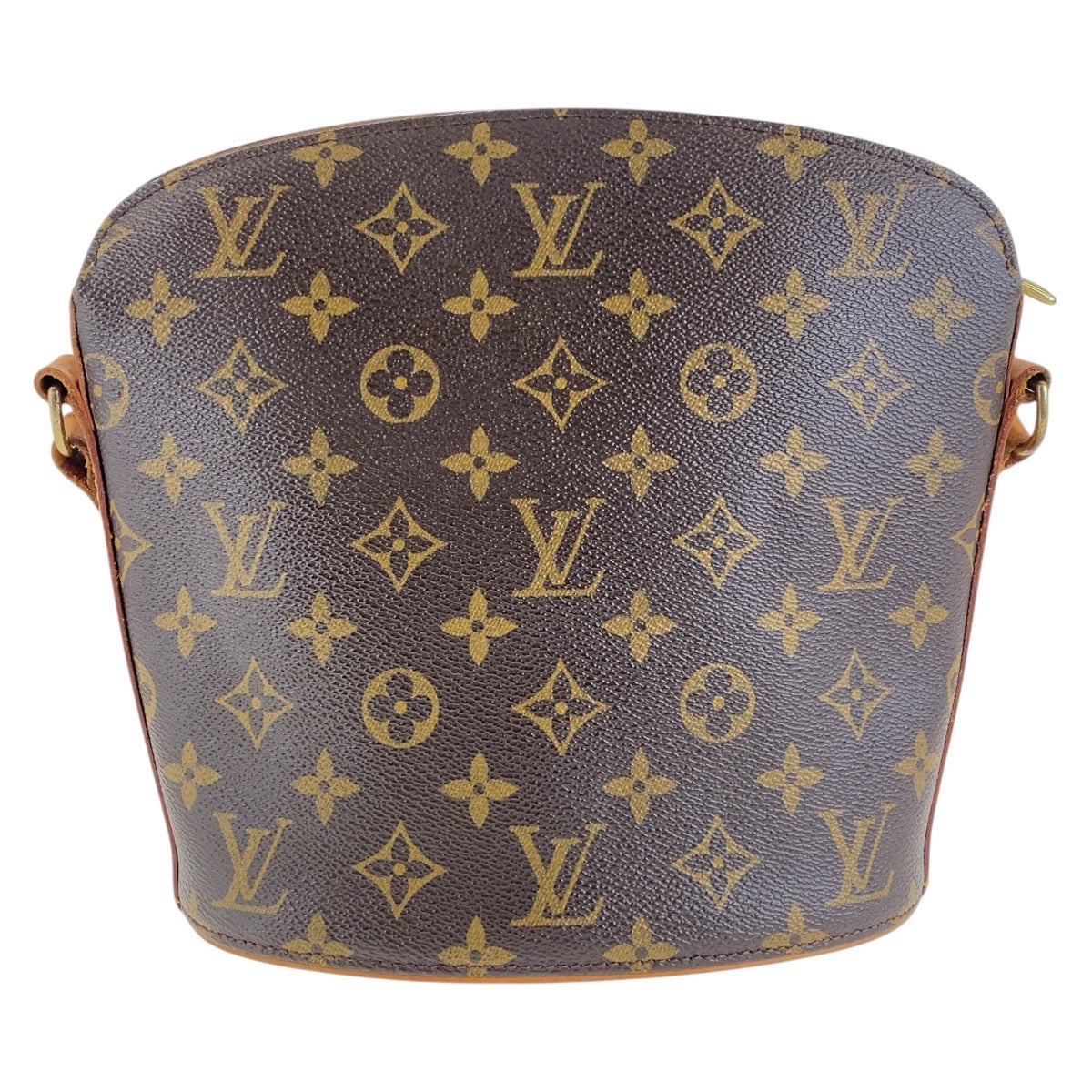 LOUIS VUITTON Shoulder Bag M51290 PVC Brown Gold Metal Crossbody Shoulder Bag Monogram Drouot Women Used Authentic