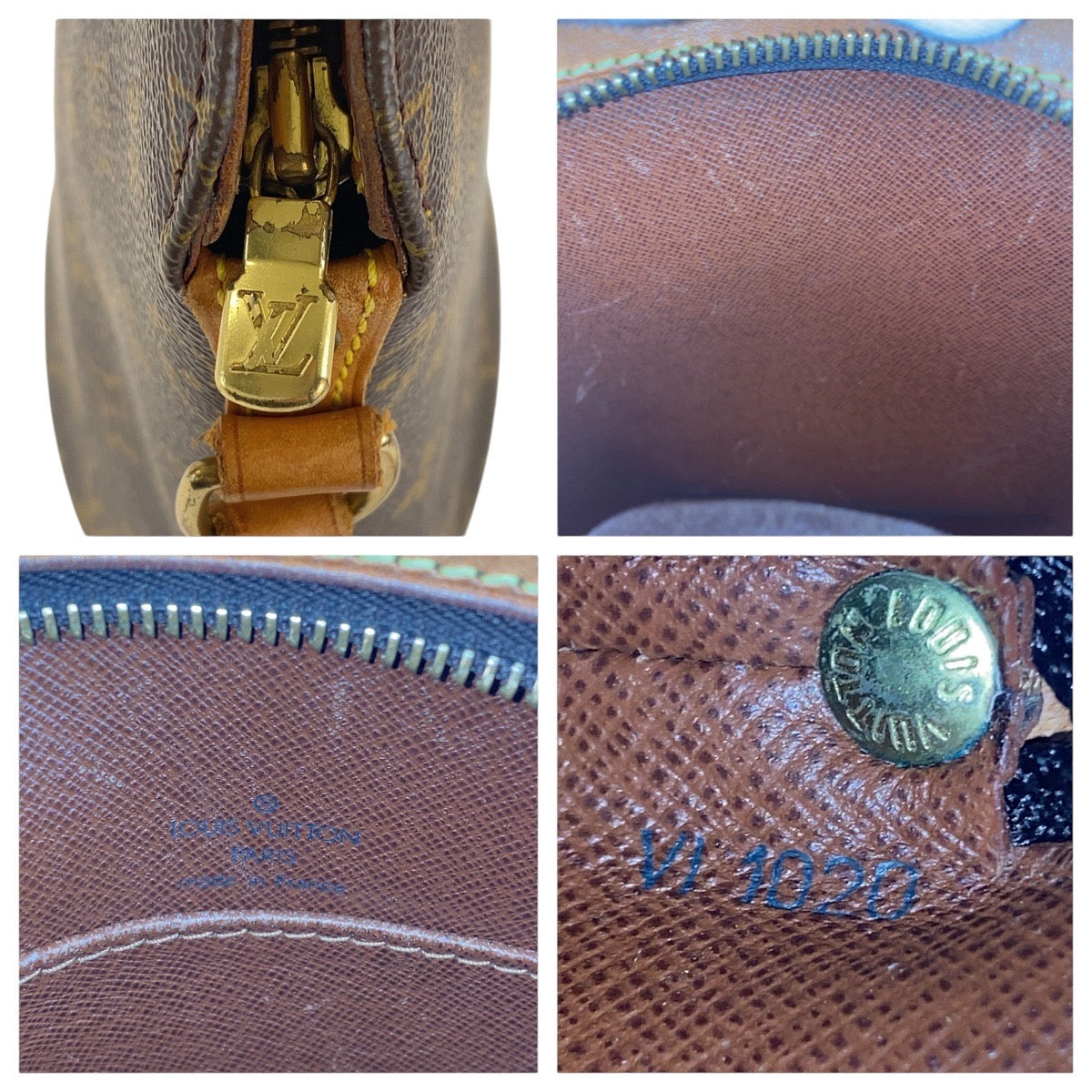 LOUIS VUITTON Shoulder Bag M51290 PVC Brown Gold Metal Crossbody Shoulder Bag Monogram Drouot Women Used Authentic