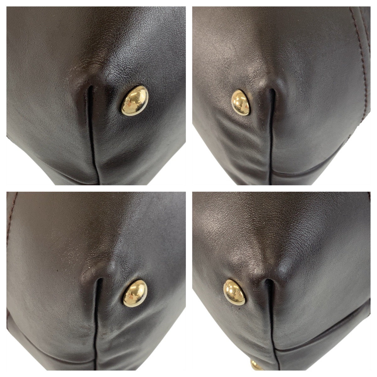 GUCCI Tote Bag 327793 leather Brown Gold Metal Tote Bag Shoulder Bag Guccisima Women Used Authentic