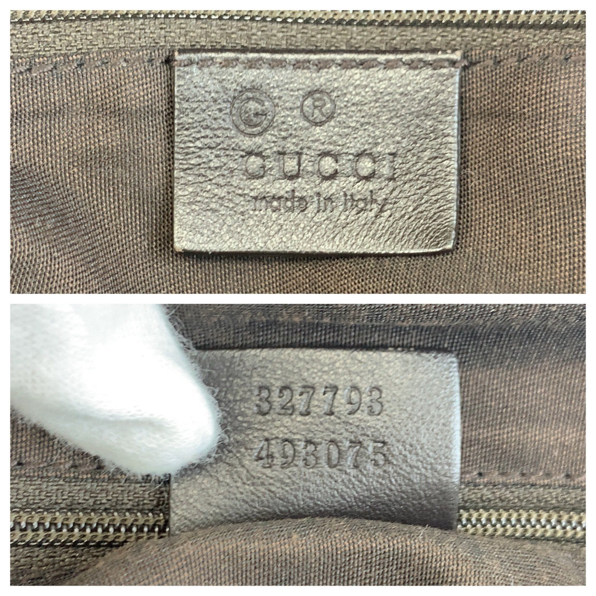 GUCCI Tote Bag 327793 leather Brown Gold Metal Tote Bag Shoulder Bag Guccisima Women Used Authentic
