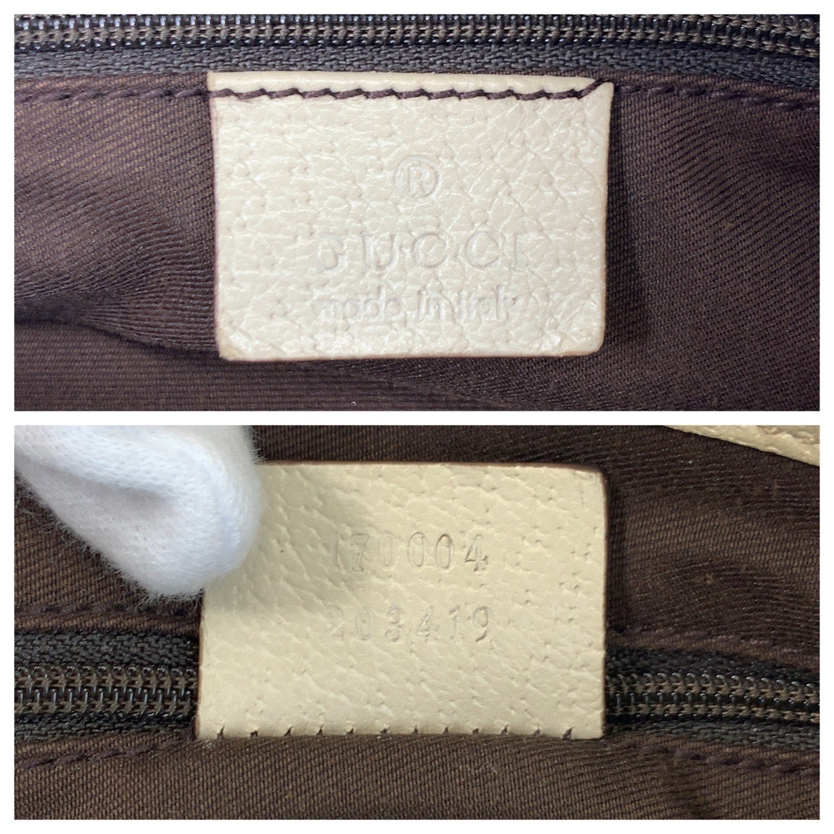 GUCCI Tote Bag 170004 GG canvas, leather Beige Gold Metal Tote Bag Shoulder Bag Women Used Authentic