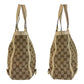 GUCCI Tote Bag 170004 GG canvas, leather Beige Gold Metal Tote Bag Shoulder Bag Women Used Authentic