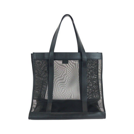 GUCCI Tote Bag 002 0404 Nylon Black black Tote Bag Shoulder Bag mesh Women Used Authentic