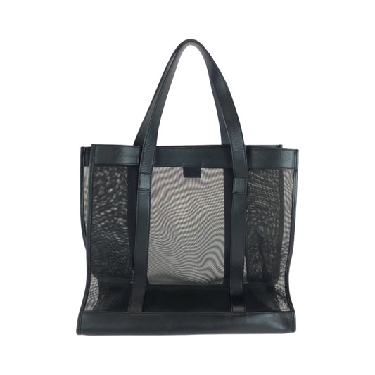 GUCCI Tote Bag 002 0404 Nylon Black black Tote Bag Shoulder Bag mesh Women Used Authentic