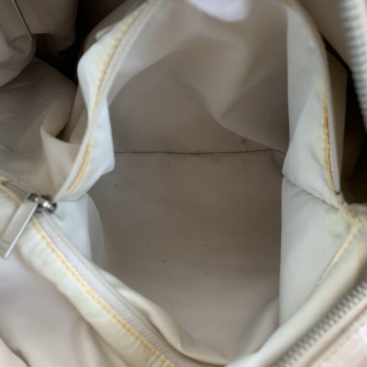 CHANEL Tote Bag Canvas, Leather Beige SilverMetal Tote Bag Shoulder Bag New travel line Women Used Authentic