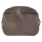 CELINE Shoulder Bag PVC, Leather Brown Gold Metal Crossbody Shoulder Bag Pochette Macadam Women Used Authentic