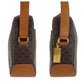 CELINE Shoulder Bag PVC, Leather Brown Gold Metal Crossbody Shoulder Bag Pochette Macadam Women Used Authentic