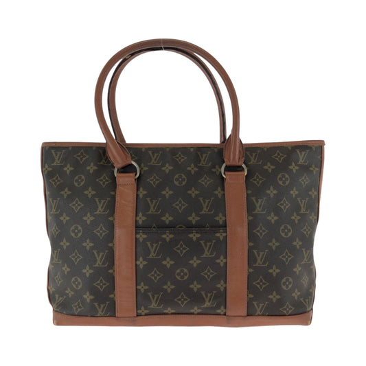 LOUIS VUITTON Tote Bag M42425 PVC Brown Gold Metal Tote Bag Shoulder Bag Monogram suck weekend mens Used Authentic