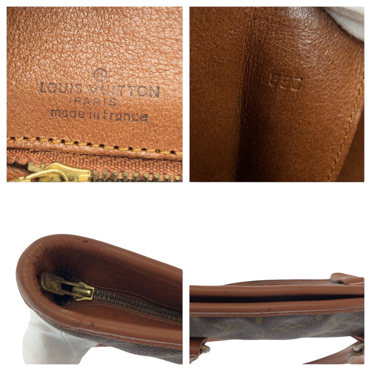 LOUIS VUITTON Tote Bag M42425 PVC Brown Gold Metal Tote Bag Shoulder Bag Monogram suck weekend mens Used Authentic