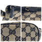 GUCCI Handbag 039 1103 GG canvas, leather Black Gold Metal Handbag accessory pouch Women Used Authentic